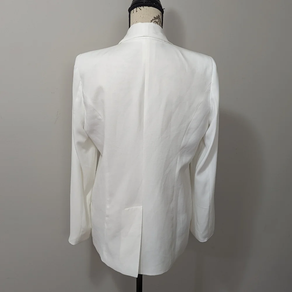 Mural White Slouchy Boyfriend Fit Blazer Women's Size Medium - Picture 9 of 13